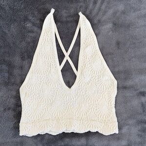 Free People What’s The Scoop Floral Bralette, Cream, XS/S